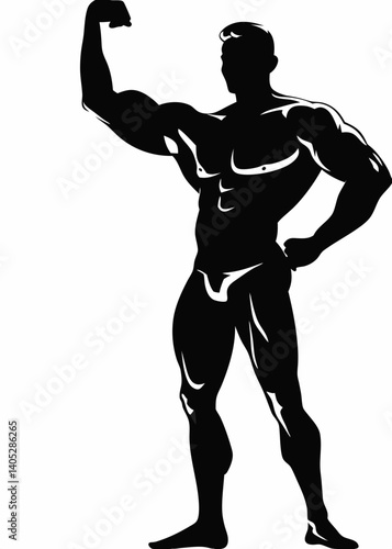 body builder man vector illustration
