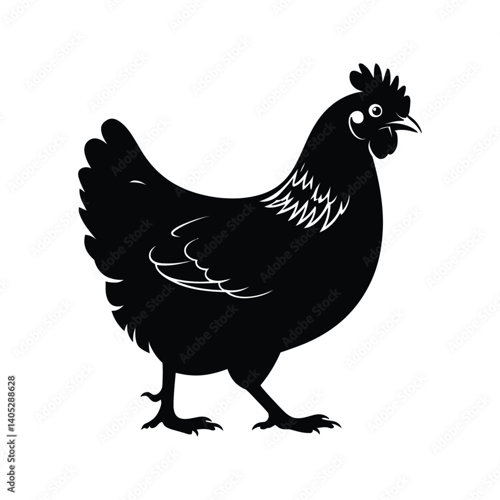 Fototapeta premium Hen Silhouette Vector illustrator
