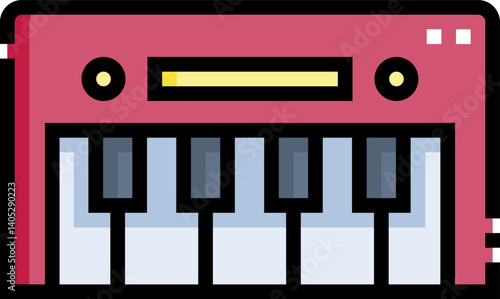 piano Illustration on a white background    