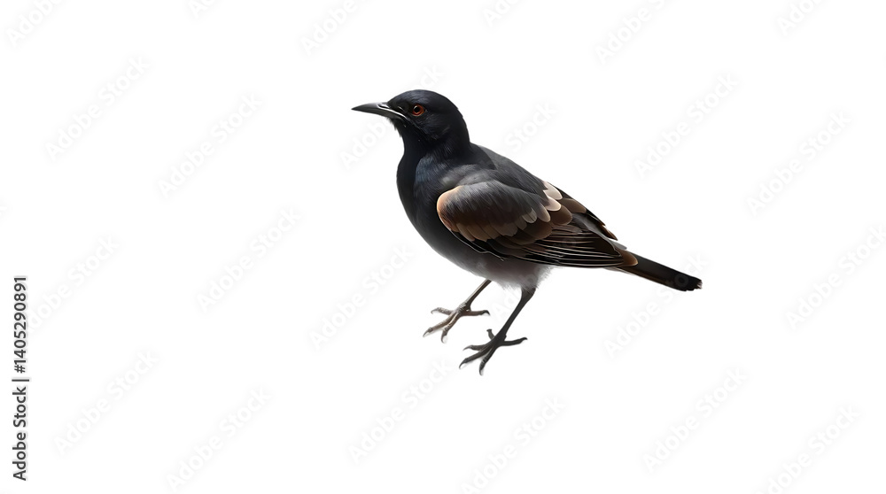 Cute Little Bird Standing on a Branch – Transparent White Background PNG Cute Little Bird Standing on a Branch – Transparent White Background PNG