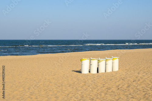 Obraz na płótnie Long, sandy Stogi beach on the Baltic Sea in Gdansk. Poland w salonie