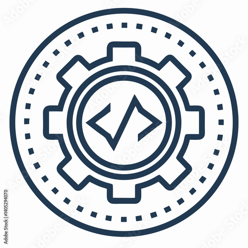 Design a vector logo with a bold stroke, showcasing coding tools.  The logo should be visually striking and memorable, suitable for a brand.