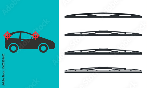 Wiper blades icons and car location