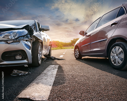 Damaged vehicles on the road represent the necessity of liability protection under insurance law.