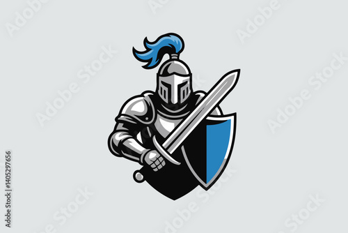 knight helmet illustration vector