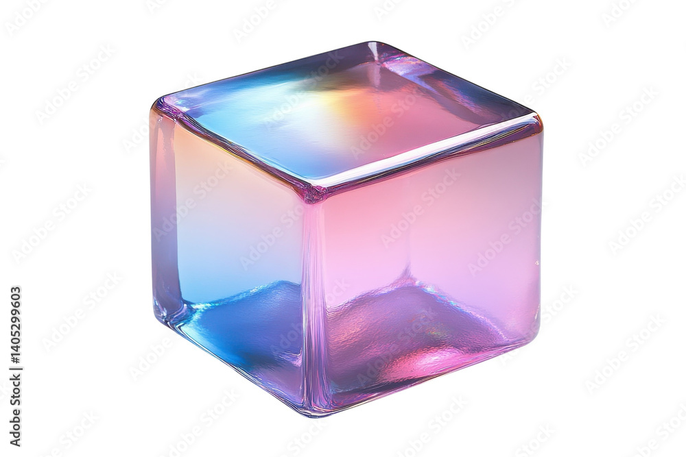 Iridescent Glass Cube Abstract Art Shimmering Pastel Hues on Black Background Captivating Light Reflections Modern Iridescent Glass Cube Abstract Art Shimmering Pastel Hues on Black Background Captivating Light Reflections Modern