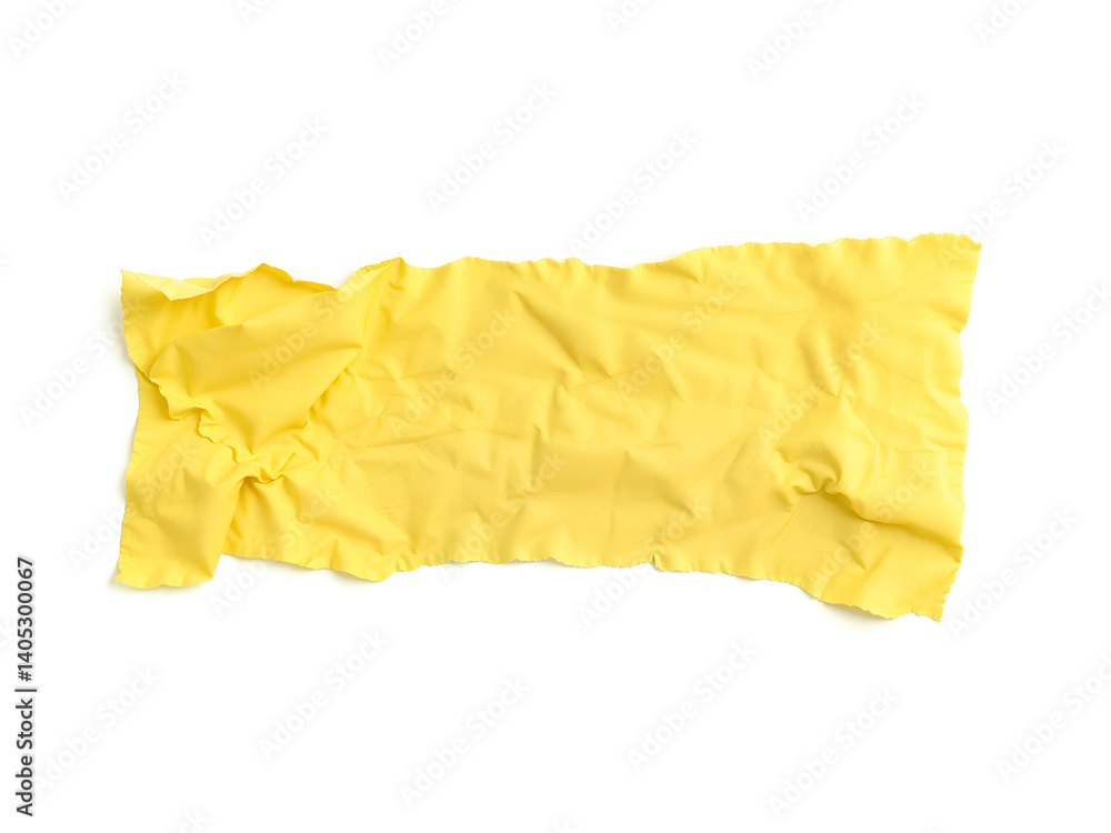 Torn yellow paper strip on white background, perfect for design or note template. Generative AI