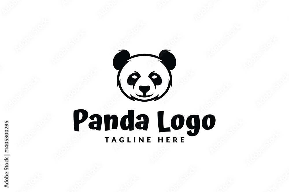 Fototapeta premium panda head logo design. logo icon vector illustration