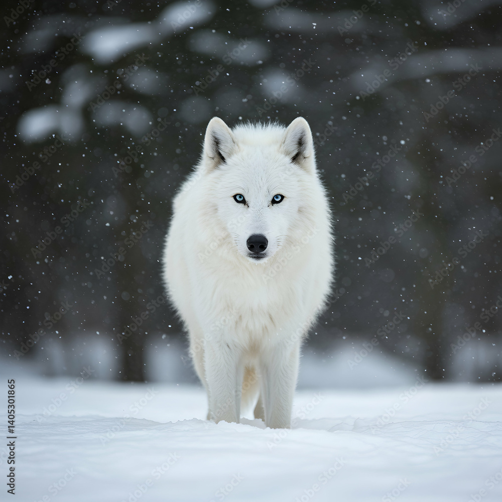 Obraz premium Arctic Wolf in Winter Snow