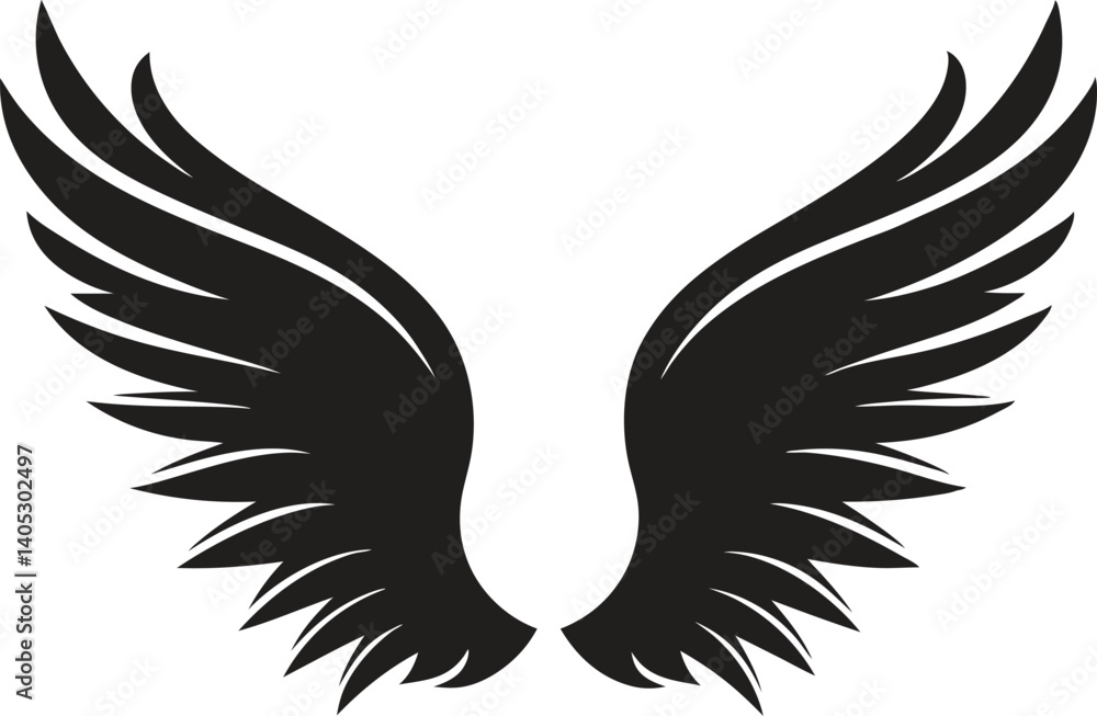 Fototapeta premium Elegant Wing Silhouette Collection - Vector Illustration