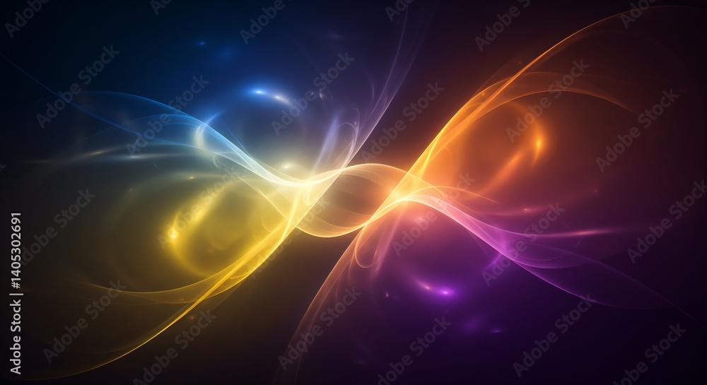 Obraz premium Abstract colorful wave pattern with vibrant light trails 