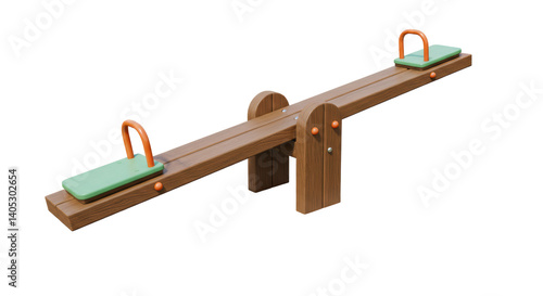Canvas Print Isolated Wooden See-Saw