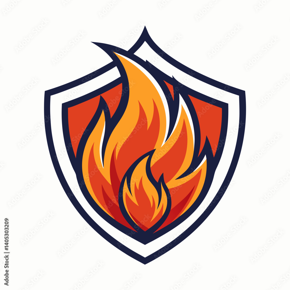 Design a vector badge with a bold flame theme, featuring strong, thick strokes. Design a vector badge with a bold flame theme, featuring strong, thick strokes.