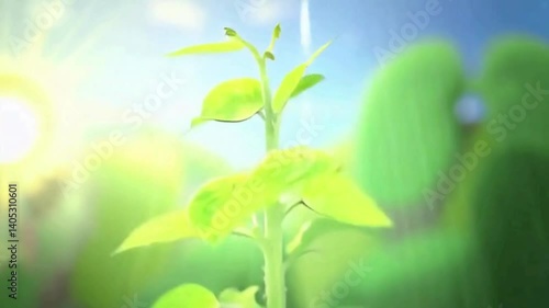 Young Plant Sprout Sunlight Growth.