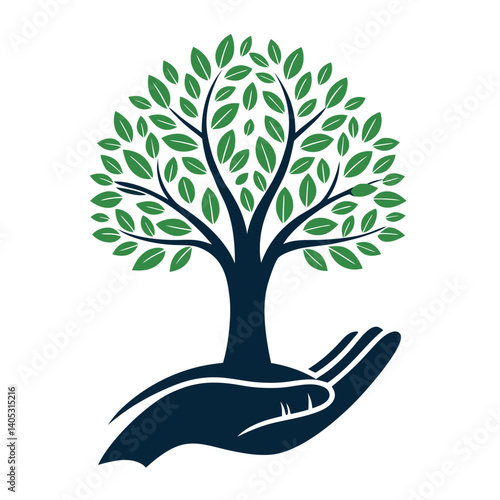 Create a bold vector illustration of an environmental NGO logo.  Design should feature a strong, impactful stroke.