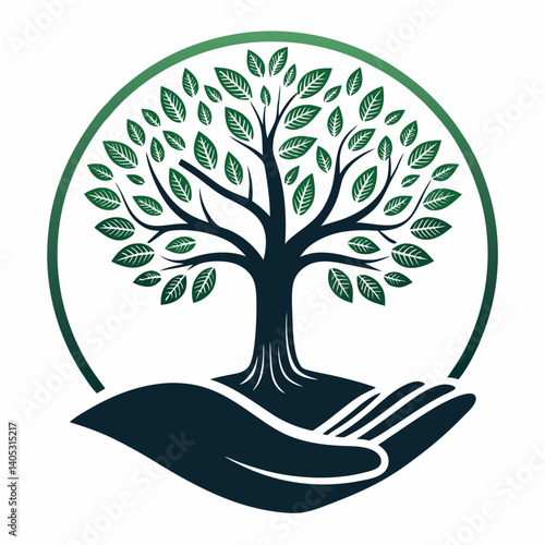 Design a bold, vector logo for an environmental NGO, featuring a strong stroke weight.