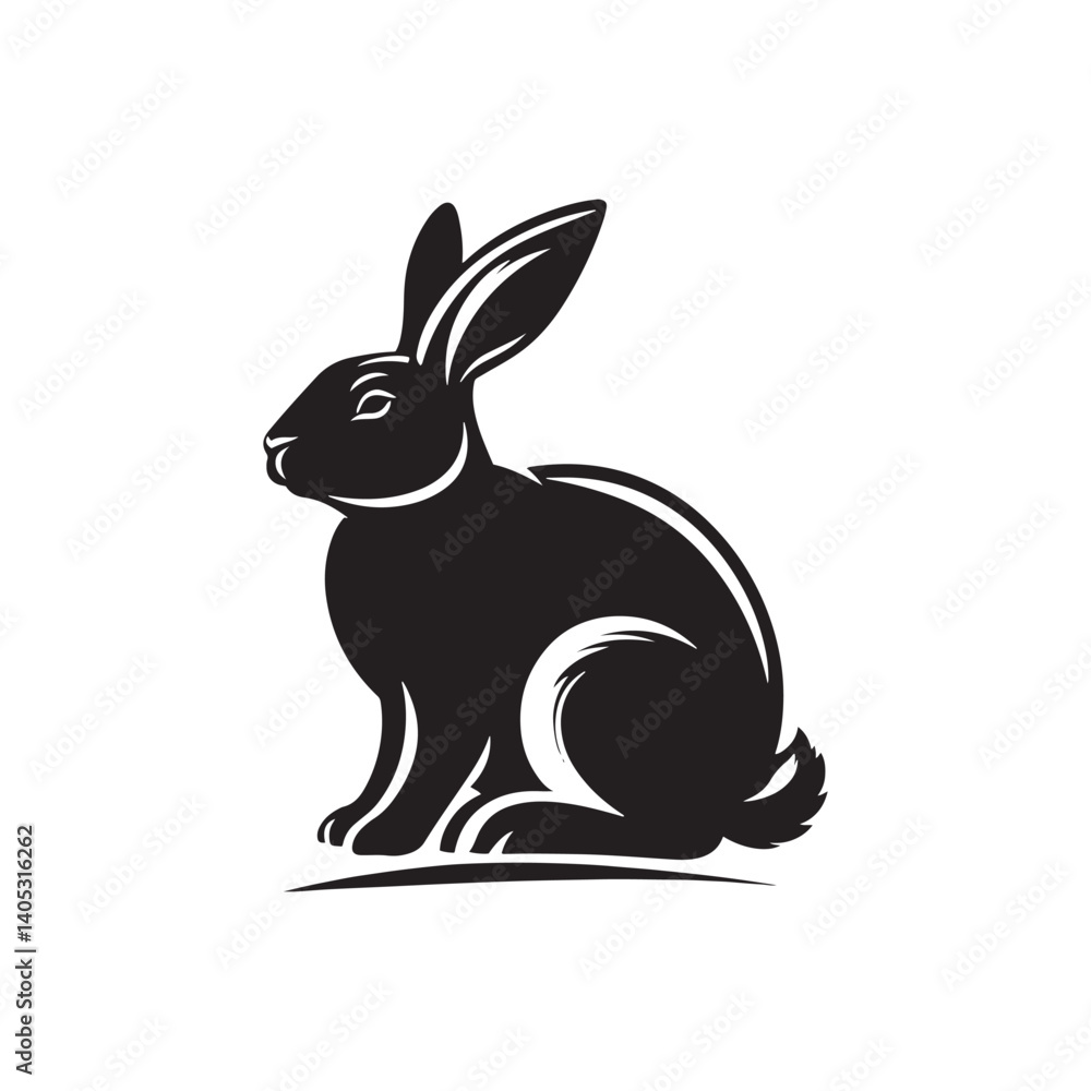 Rabbit Silhouette - Rabbit Vector Artwork - Minimal Rabbit Illustration - Rabbit Design. Rabbit Silhouette - Rabbit Vector Artwork - Minimal Rabbit Illustration - Rabbit Design.