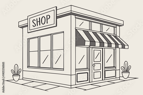 Simple sketch of a small storefront