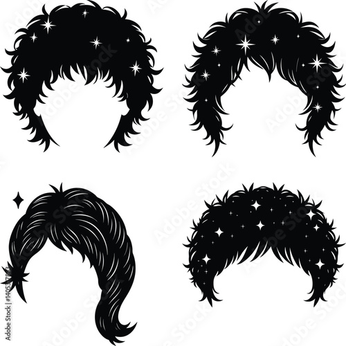 Hair Tinsel silhouette vector