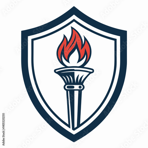 Design a bold vector stroke university logo, featuring a single, visually striking emblem.