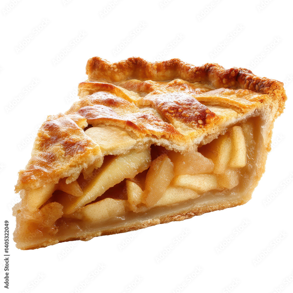 Golden Apple Pie Slice with Lattice Crust Golden Apple Pie Slice with Lattice Crust