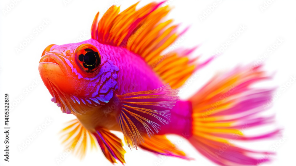 Fototapeta premium Isolated tropical fish is radiant, displaying vibrant colors with joy
