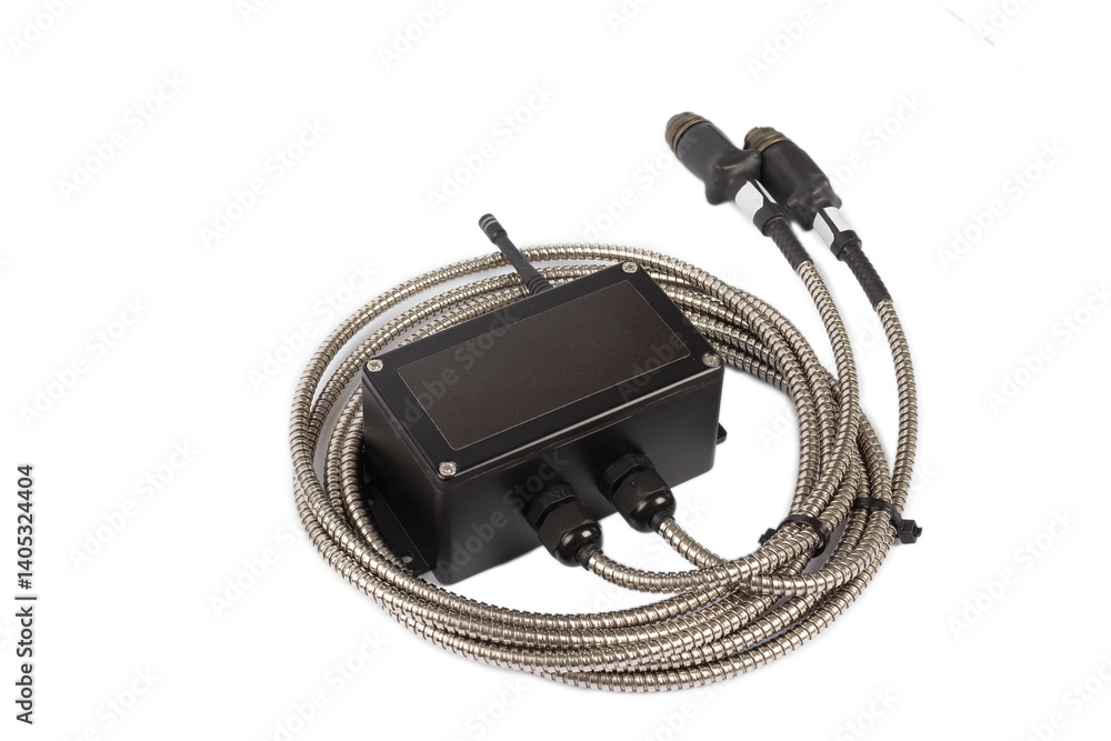 Modern electronic device on white background
