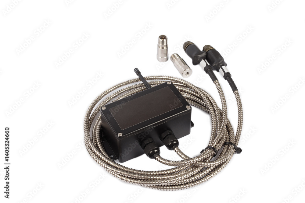 Modern electronic device on white background