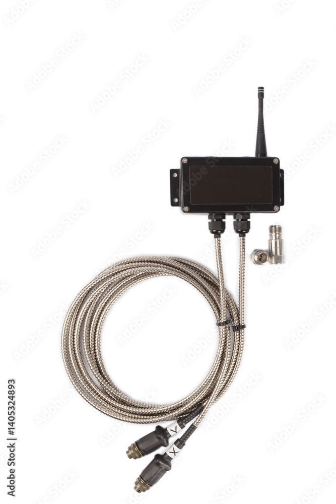 Modern electronic device on white background