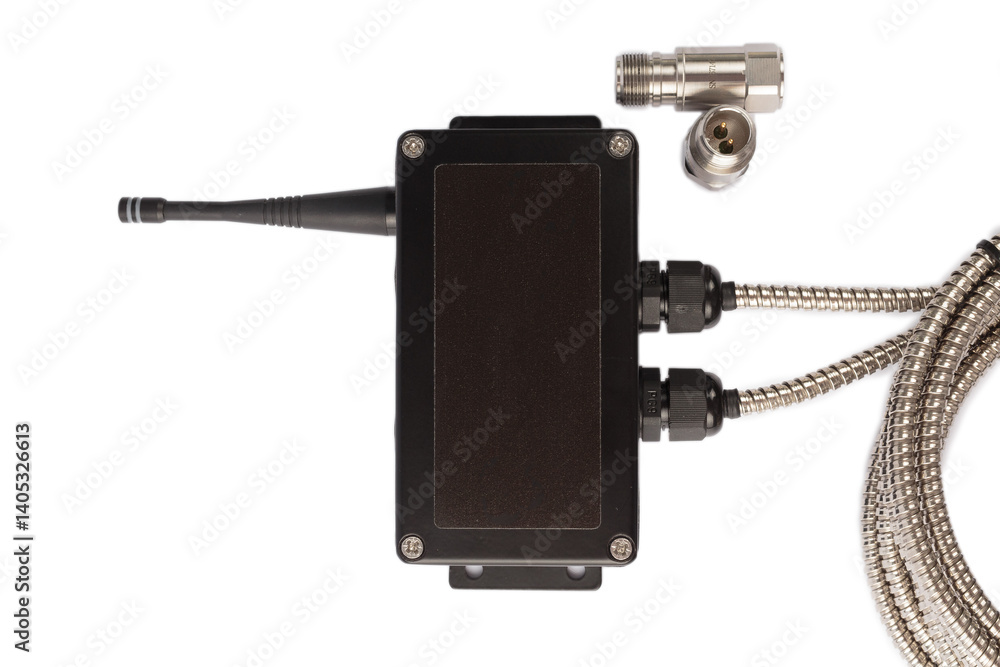 Modern electronic device on white background