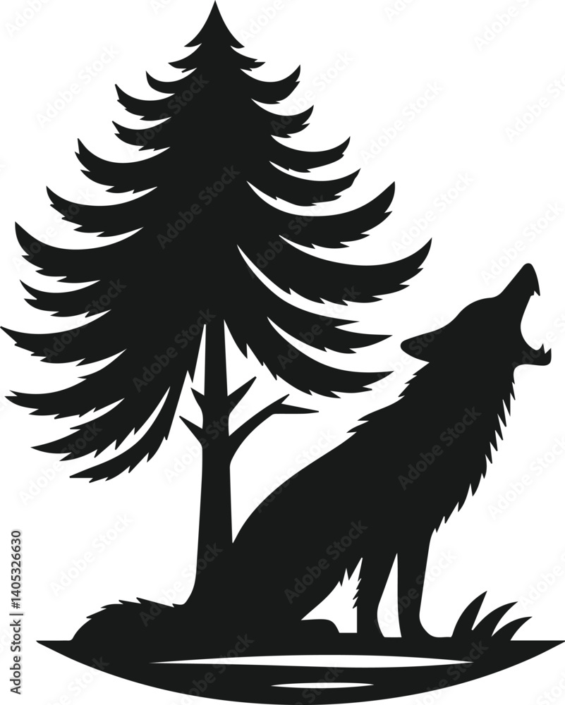 Obraz premium Coyote vector silhouette