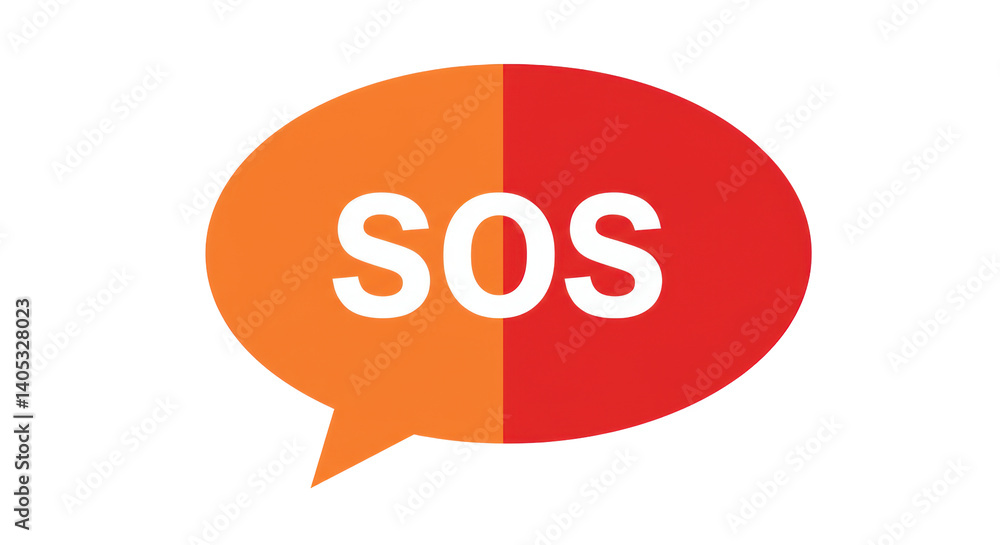 Isolated SOS Chat Bubble Isolated SOS Chat Bubble