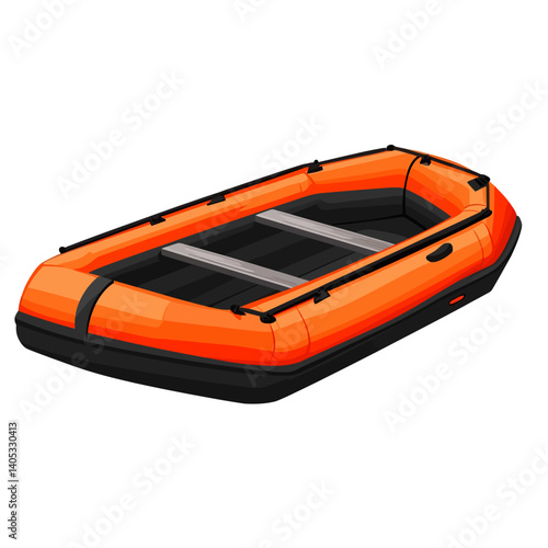 Orange inflatable boat 