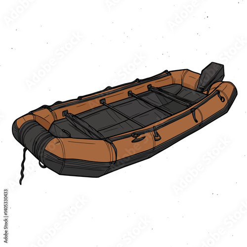 Inflatable boat on white 