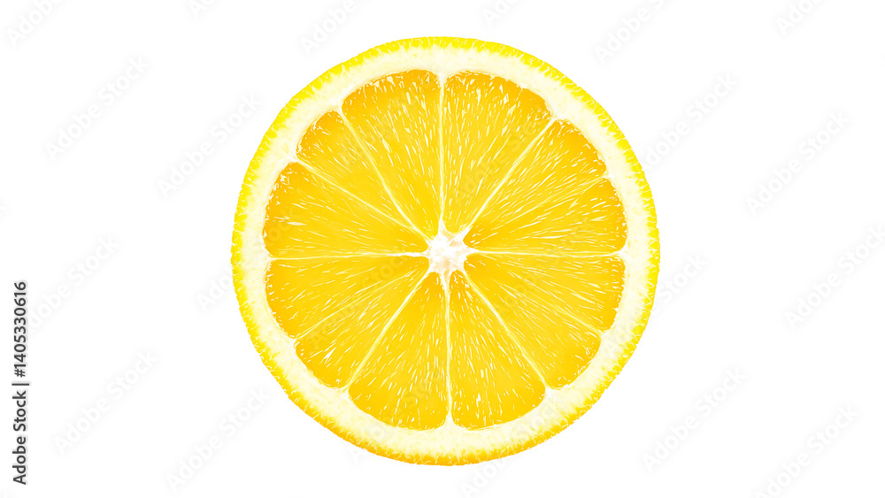 High-Resolution Lemon Slice PNG with Fresh Texture High-Resolution Lemon Slice PNG with Fresh Texture
