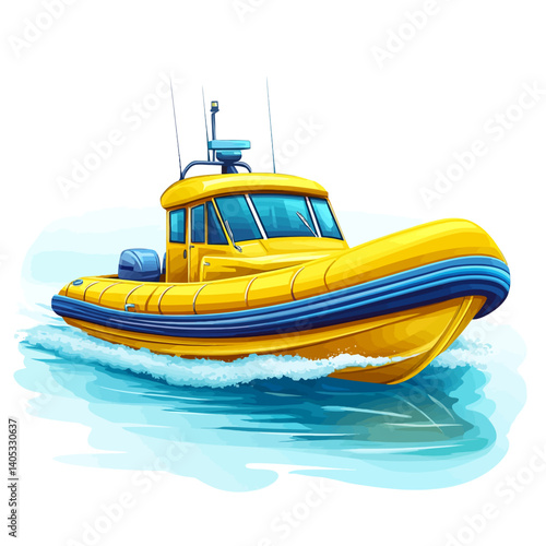 Inflatable boat isolated on white 