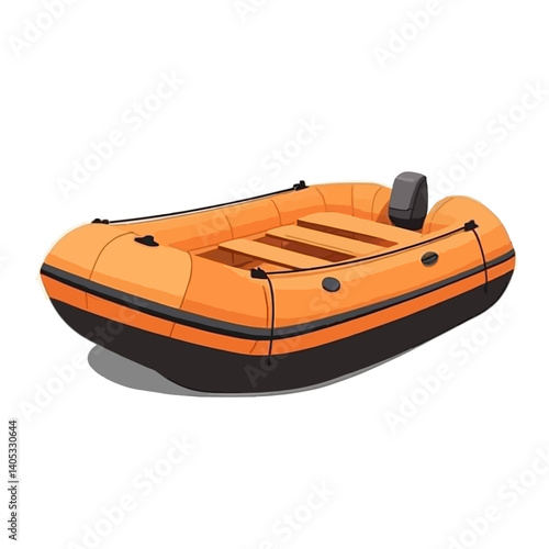 Inflatable boat isolated white background 