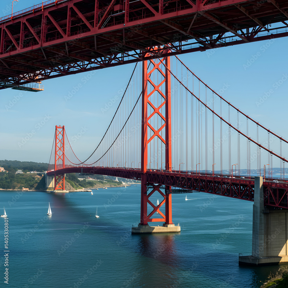 Naklejka premium Stunning Ponte 25 de Abril Bridge Lisbon