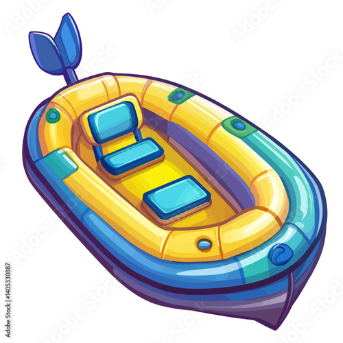 Inflatable boat on white background 