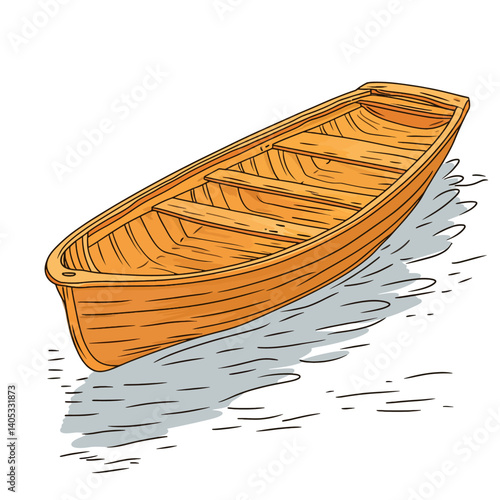 Old wooden boat on the water