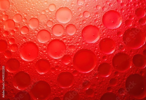 Close-up of red beer bubbles with foamy texture