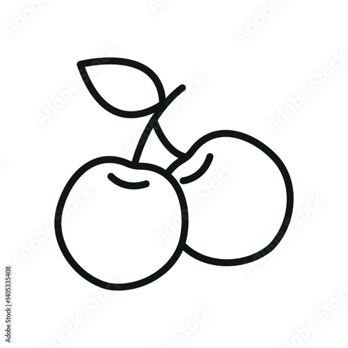 Cherry icon shows juicy red fruit, perfect for sweet treats, healthy snacks, and fresh summer vibes.