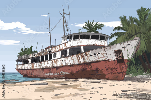 Ship damaged landscape 
