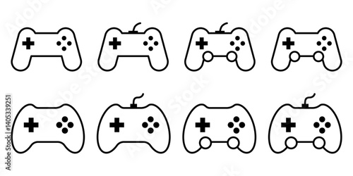 Gaming Controller Icon Vector. Game console Vector Icon in line style design. Symbol of Gamepad. Vector illustration.