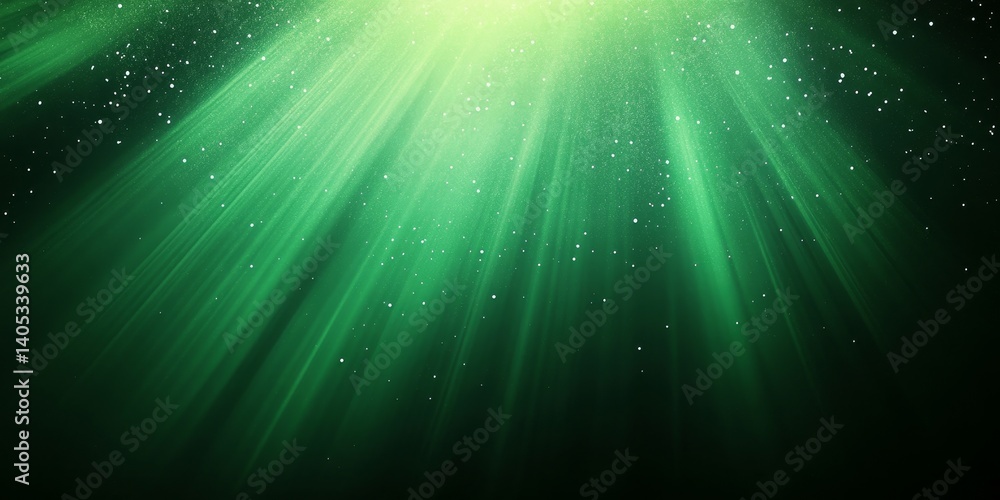 Fototapeta premium Green gradient background grainy glowing light and dark backdrop noise texture effect banner header design copy space