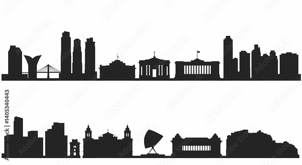 Naklejka premium set of silhouettes of london