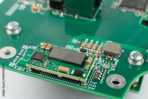 Obraz na płótnie Electronic board close-up, modern electronic circuits w salonie