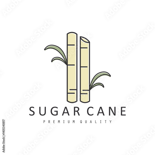 Sugarcane Plant Simple Logo Design. Natural Sweet Sugar Cane Plant logo simple design vector illustrasion
