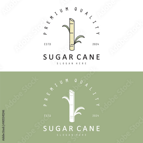 Sugarcane Plant Simple Logo Design. Natural Sweet Sugar Cane Plant logo simple design vector illustrasion