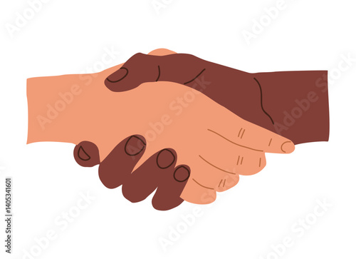 Shaking hands. Business partners handshake. Partnership, deal, agreement, respect and cooperation, professional communication concept. Vector illustration isolated on white background.